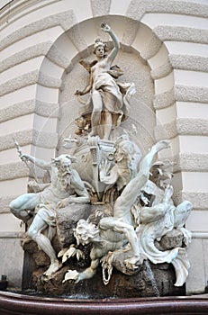 Fountain at st. Michael gate in vienna