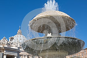 Fountain before St Peters Basilica