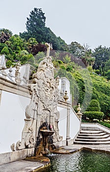 Fountain at the stairs of the Bom Jesus Church in Braga, Portugal