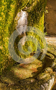 Fountain with stone face