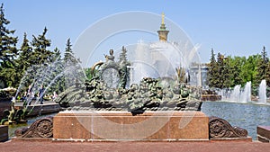 Fountain (Stone Flower) on the Exhibition Center in Moscow, Russ