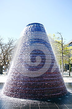 Fountain from stones in form of cone