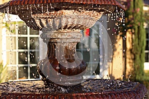 Fountain in suburban house photo