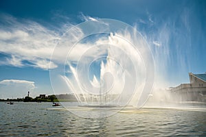 Fountain in summer city, Kazan, Tatarstan, Russia