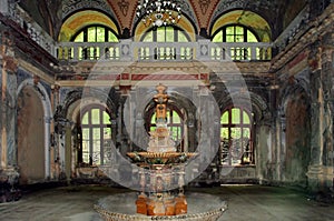 Old fountain from the 19th century - Baile Herculane - landmark attraction in Romania photo