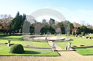 Fountain in a topiary garden