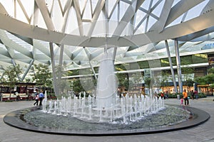 Fountain at Toreo Parque Central in Mexico City