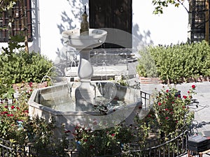 Fountain in Town Square in Mijas one of the most beautiful 'white' villages of the Southern Spain area called Andalucia.