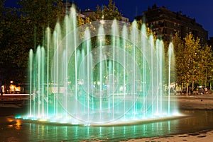 Fountain at town square in Sant Adria de Besos photo