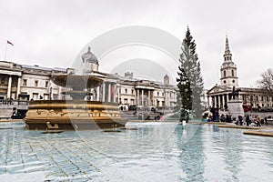 Fountain in Trafalgar Square, London, United Kingdom