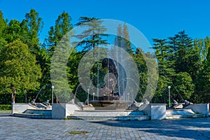 Fountain at tskaltubo park in Georgia photo