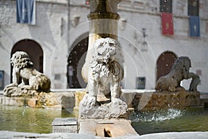 Fountain in the Umbrian city of Assisi, Italy