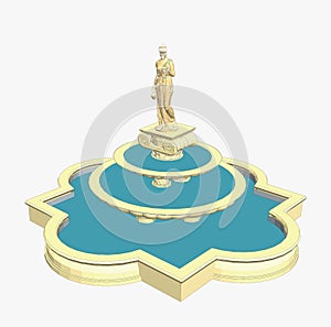 Fountain vector,architectural decoration, architectural style,chinese style