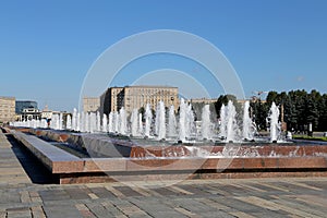 Fountain in the Victory Park on Poklonnaya Hill, Moscow, Russia