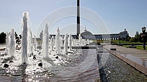 Fountain in the Victory Park on Poklonnaya Hill, Moscow, Russia