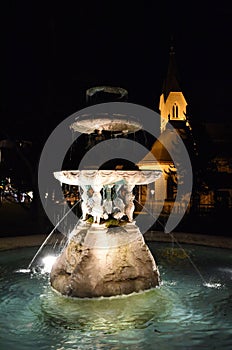 Fountain in Viktoria-Luise-Park in Gmunden