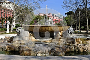 Fountain in Villa Comunale Garden, Naples, Campania, Italy. photo