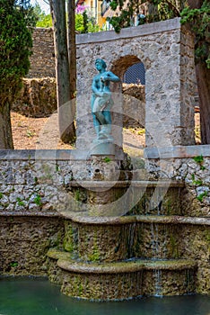 Fountain at Vittoriale degli italiani palace at Gardone Riviera in Italy photo