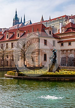 Fountain in Wallenstein Garden in Prague