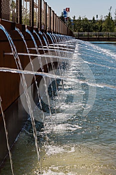 Fountain: Water flowing Out From Multiple Pipes