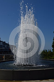 Fountain on the Waterfront at the Puget Sound in Downtown Seattle, Washington