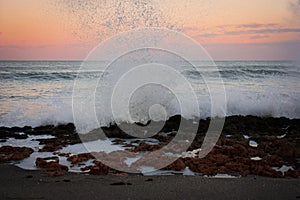 Fountain of waves in Bahia Honda State park in Florida