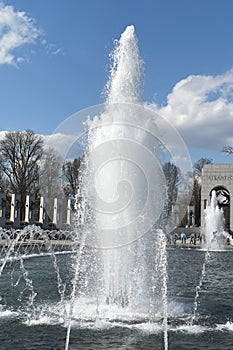 Fountain at the World War II Memorial, Washington D.C, United States