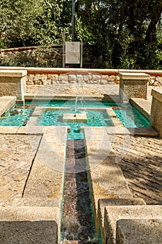 Fountain in Yemin Moshe neighborhood in Jerusalem, Israel