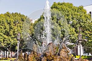 Fountain of signs in Kosice, Slovakia.