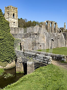 Fountains Abbey near Ripon in North Yorkshire in the northeast of England