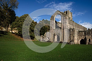 Fountains Abbey in Ripon, North Yorkshire, England