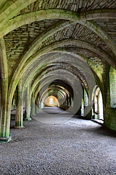 Fountains Abbey and Studley Royal Water Garden, nr Ripon, North Yorkshire, England, UK
