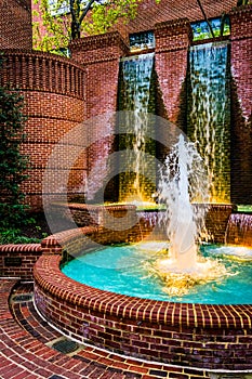 Fountains in downtown Lancaster, Pennsylvania.