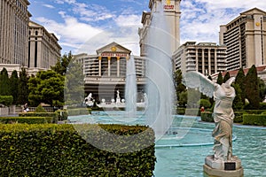 fountains in front of the Ceasars palace in Las Vegas