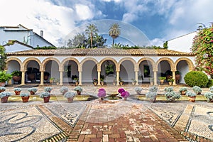 Fountains in garden in Cordoba, Andalusia, Spain photo