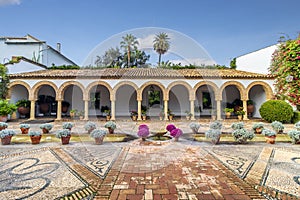 Fountains in garden in Cordoba, Andalusia, Spain photo