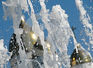 Fountains light up the golden domes of Moscow, the Russian Capital - The R.F.