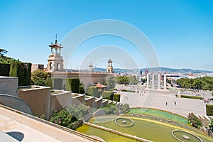 Fountains near National museum of art in Barcelona