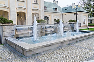 Fountains next to town hall of Siedlce city.