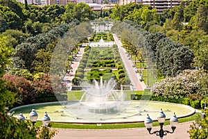 Fountains in the park baroque garden photo