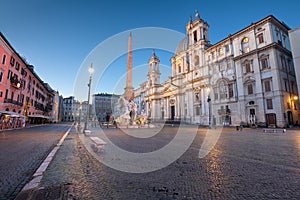 Fountains in Piazza Navona in Rome, Italy