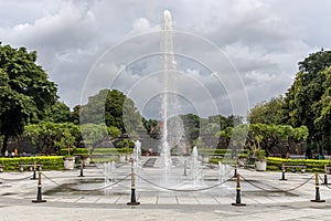 Fountains at Plaza Moriones garden in Intramuros