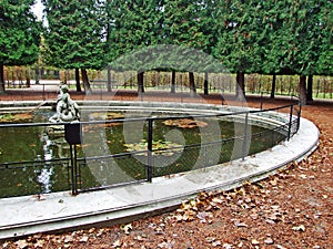 Fountains and sculptures in the park of Schoenbrunn or Schonbrunn Palace Wien - Vienna, Austria