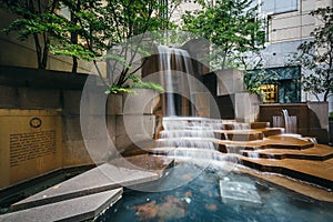 Fountains at Thomas Polk Park, in Uptown Charlotte, North Carolina.