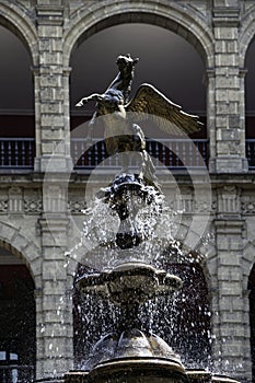 Fountaint in courtyard of National Palace, Mexico City Historical Center. This Palace is located on the Plaza de la ConstituciÃ³n.