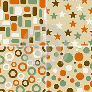 Four abstract seamless patterns