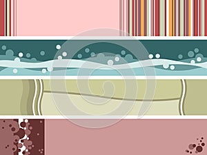 Four abstract web banners