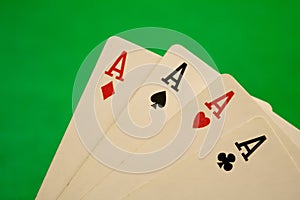 Four aces on green background casino games fortune luck