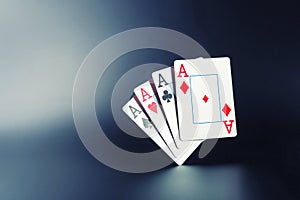 Four aces on grey