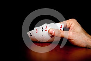 Four aces hand photo